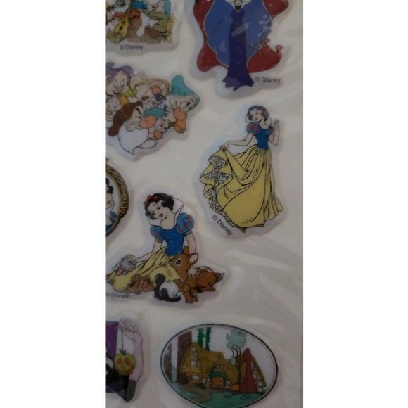 Rare Vintage Disney's Snow White And The Seven Dwarfs Puffy Stickers She… - Picture 6 of 6